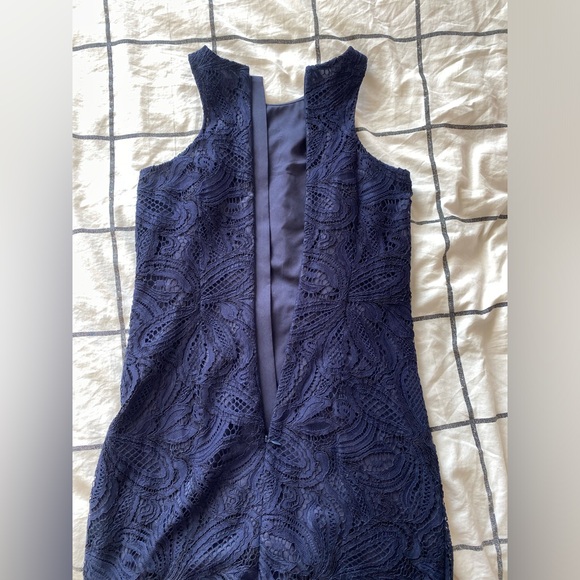 Aritzia Babaton Navy Blue Henry Lace Dress - Picture 4 of 4